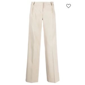 Coperni Tailored Wide-Leg Cream Trousers Size 10 Beige Excellent Condition